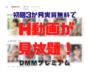 初回3か月実質無料でH動画が見放題！DMMプレミアム！